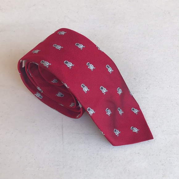 BROOKS BROTHERS | Red Silk Three Wise Monkeys Necktie - Picture 5 of 6